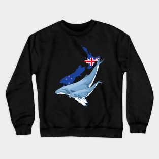 Humpback Whales New Zealand Flag Crewneck Sweatshirt
